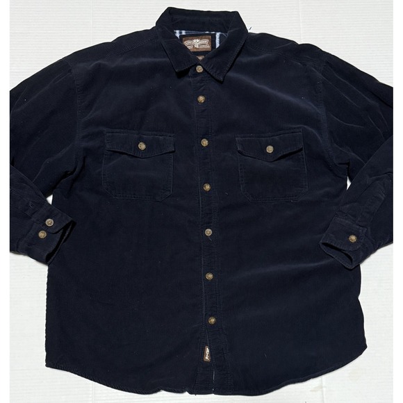 LEVI STRAUSS & CO - Mens XL Navy Blue Corduroy Fleece Lined Shirt Shacket Jacket - Picture 2 of 6